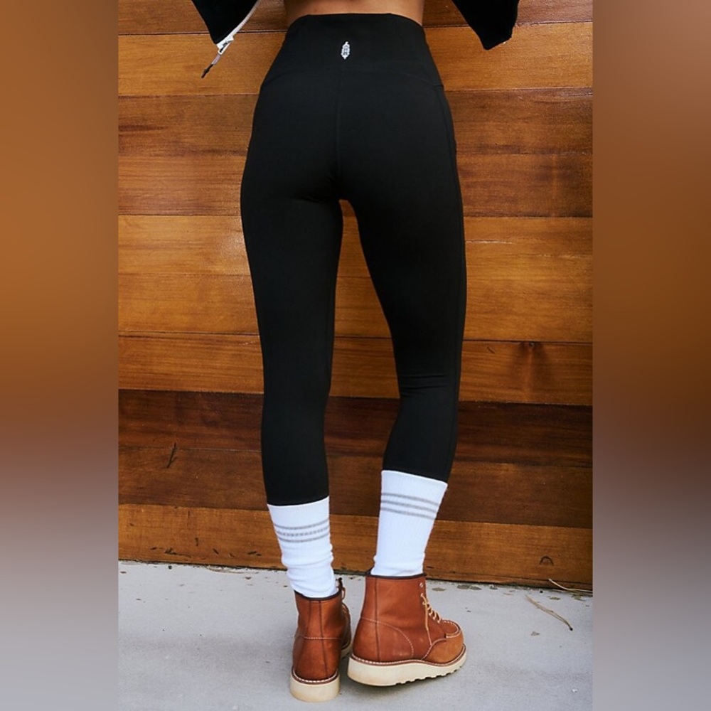 Free People Sock It To Me Black High Waisted Legging